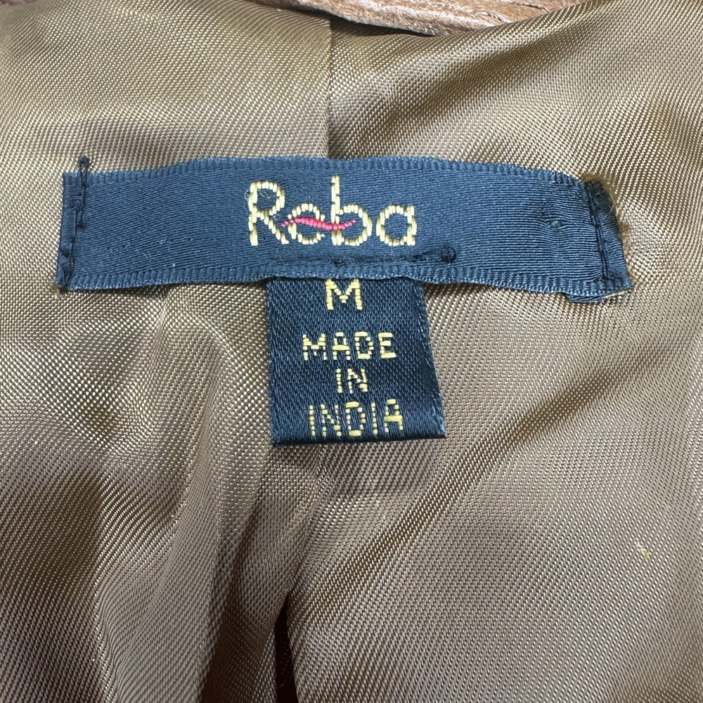 Reba Tan Leather Jacket with Button Detail - Picture 6 of 6
